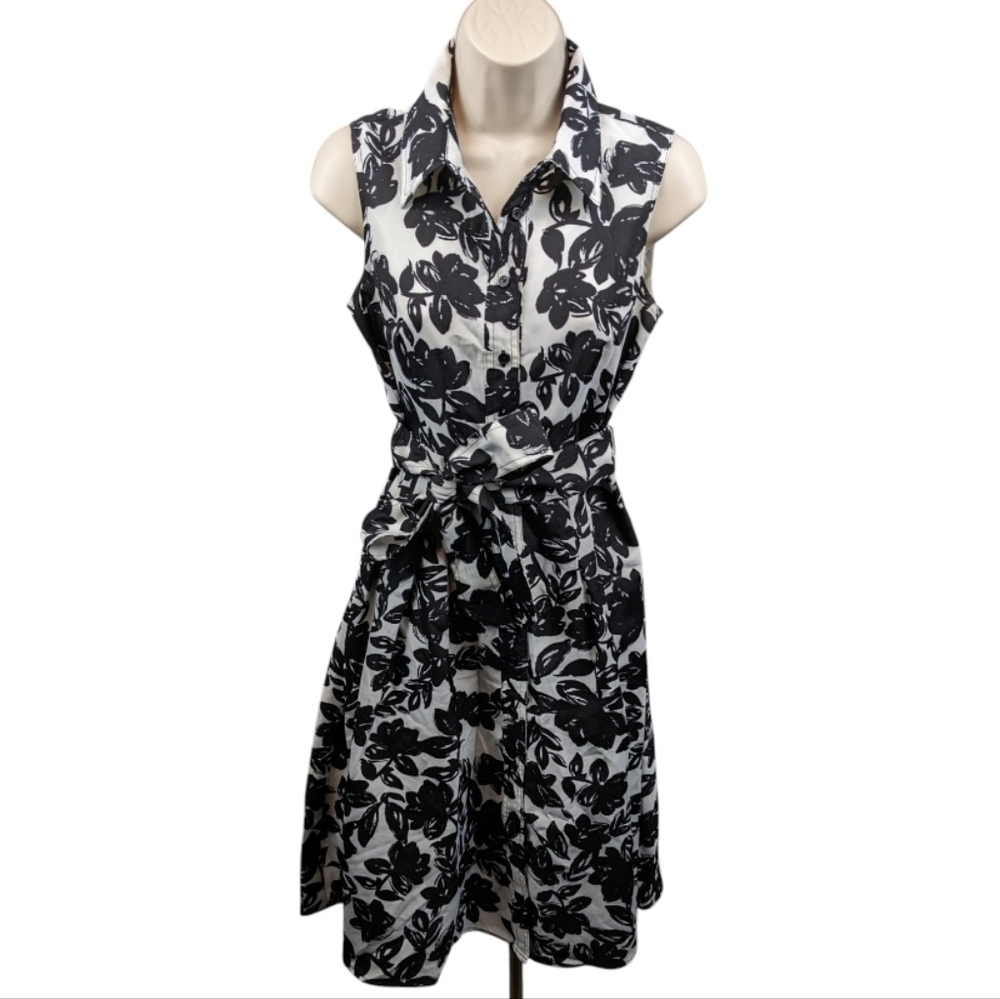 Eliza J Floral Sleeveless Shirt Dress Sz 4